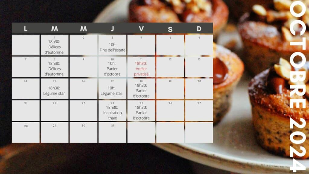 Calendrier octobre 2024