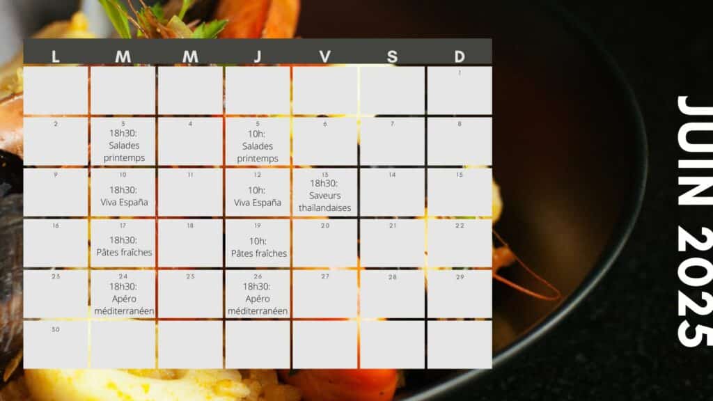 Calendrier juin 2025