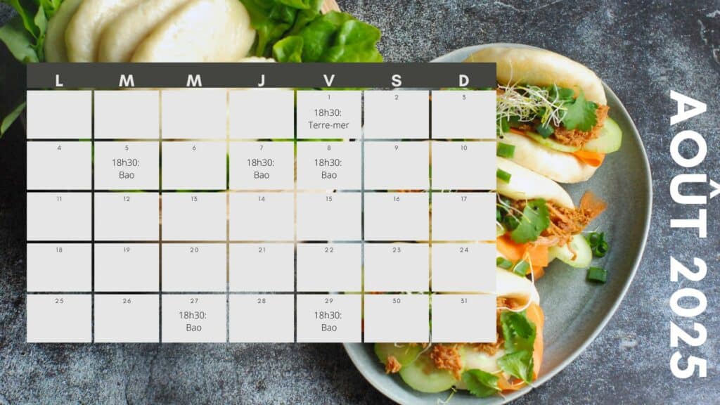 Calendrier août 2025