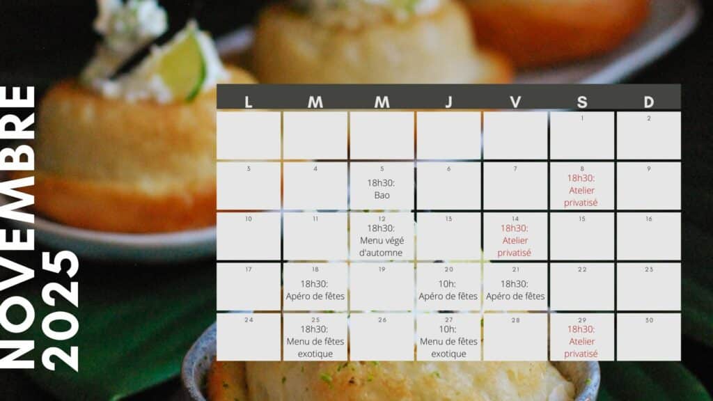Calendrier novembre 2025
