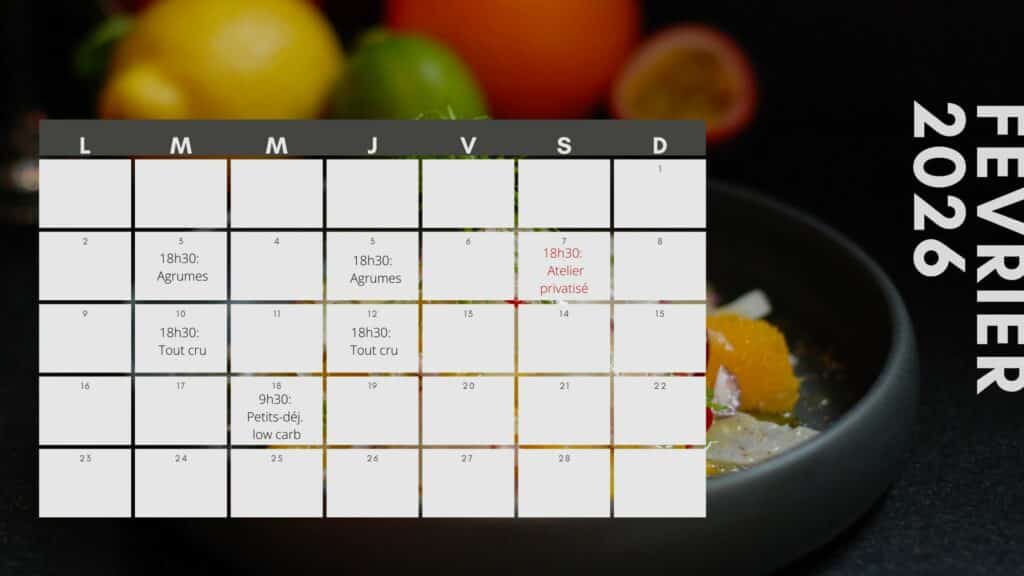 Calendrier février 2026