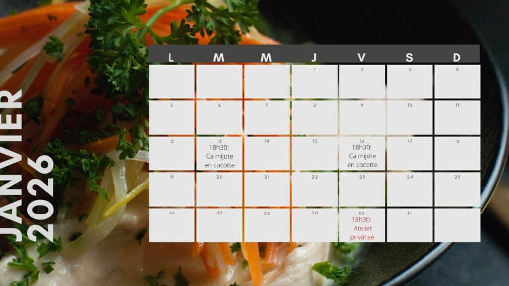 Calendrier janvier 2026