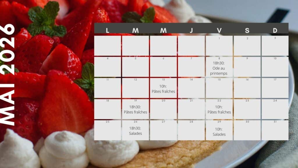 Calendrier mai 2026