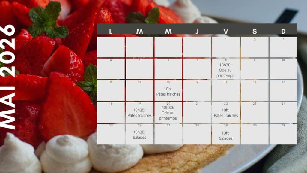 Calendrier mai 2026